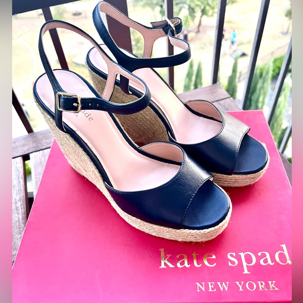 Kate Spade Dallie Navy Espadrille Heels- super cute!